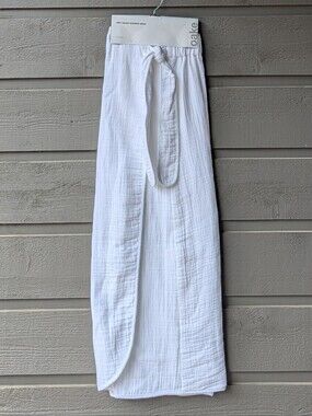 NWT Oake Cotton Gauze Bath Wrap Bright White Small/Medium OEKO-TEX Standard 100